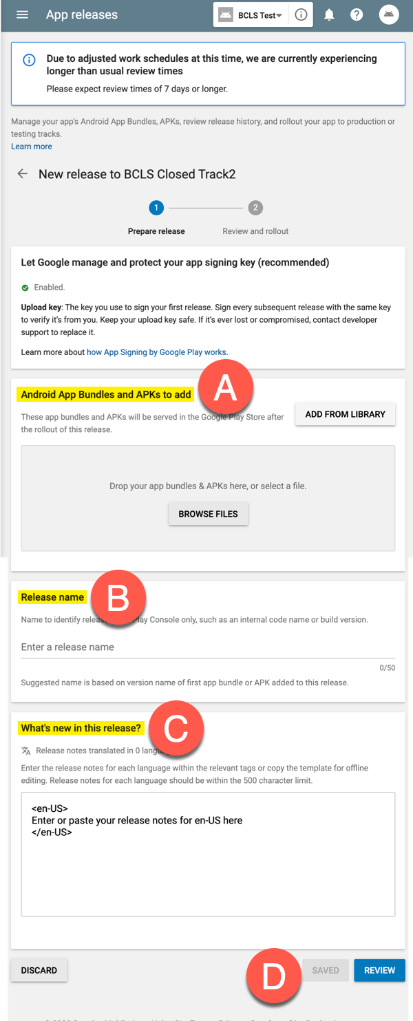submit apk