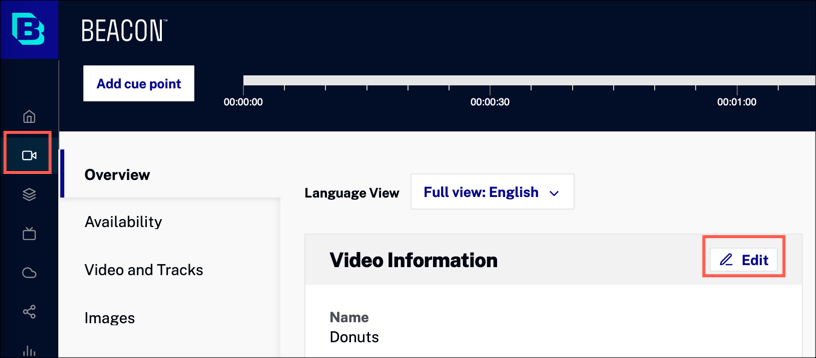 Edit video info