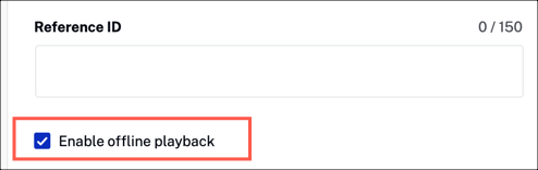 Enable offline checkbox