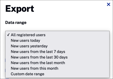 Select date range