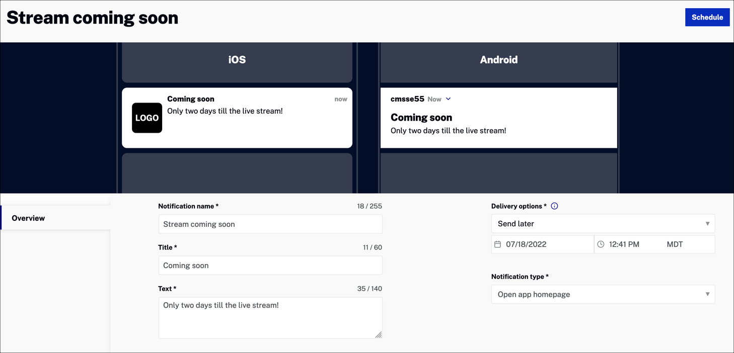 Create messnotification