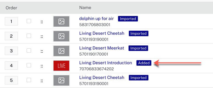Live Event Added