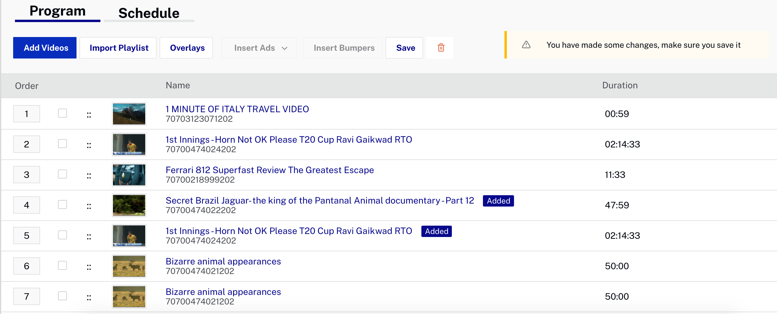 Added Videos