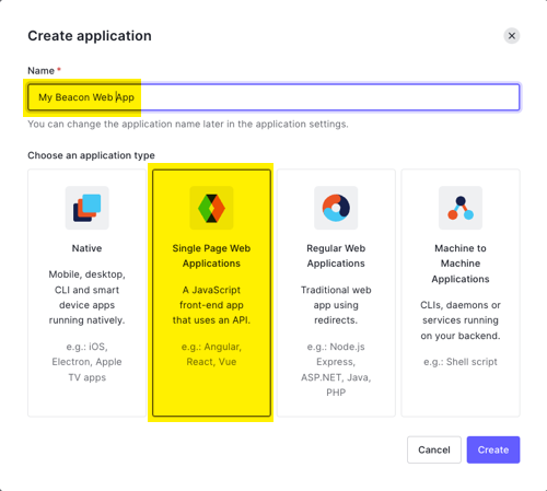 create single page app completed form