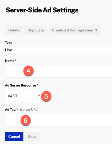 SSAI Configuration Live