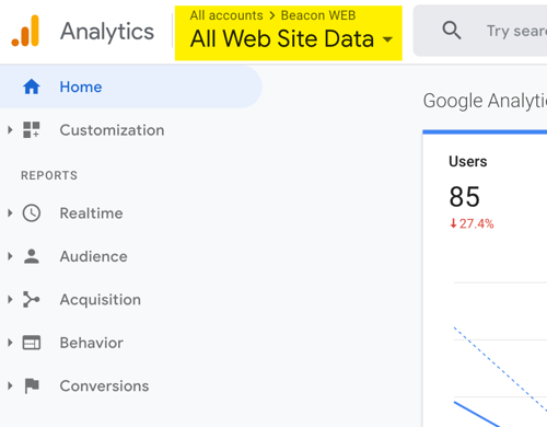 Beacon analytics accounts